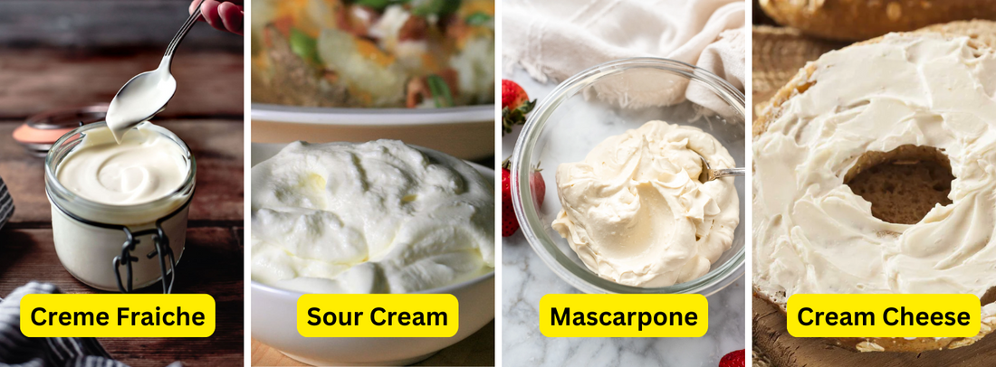 Guide for New Bakers: The Difference Between Creme Fraiche, Sour Cream, Mascarpone, and Cream Cheese