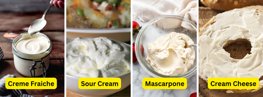 Guide for New Bakers: The Difference Between Creme Fraiche, Sour Cream, Mascarpone, and Cream Cheese