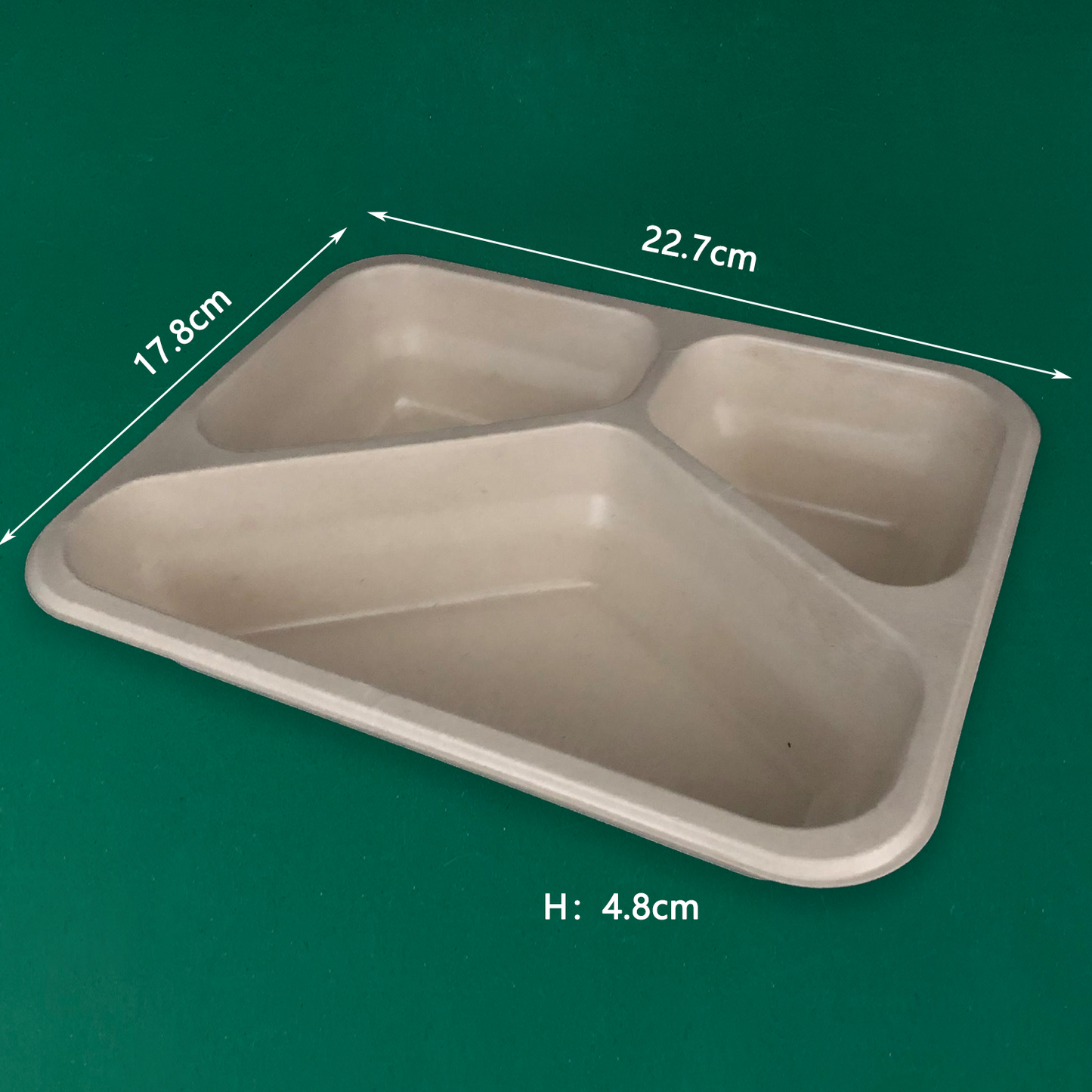 3 Compartment Sugarcane Fiber Diposable Tray