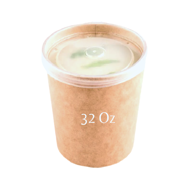 32B  32oz Eco-friendly Kraft Paper Soup/Hot Food Cup- 500 Pcs – HD Bio  Packaging