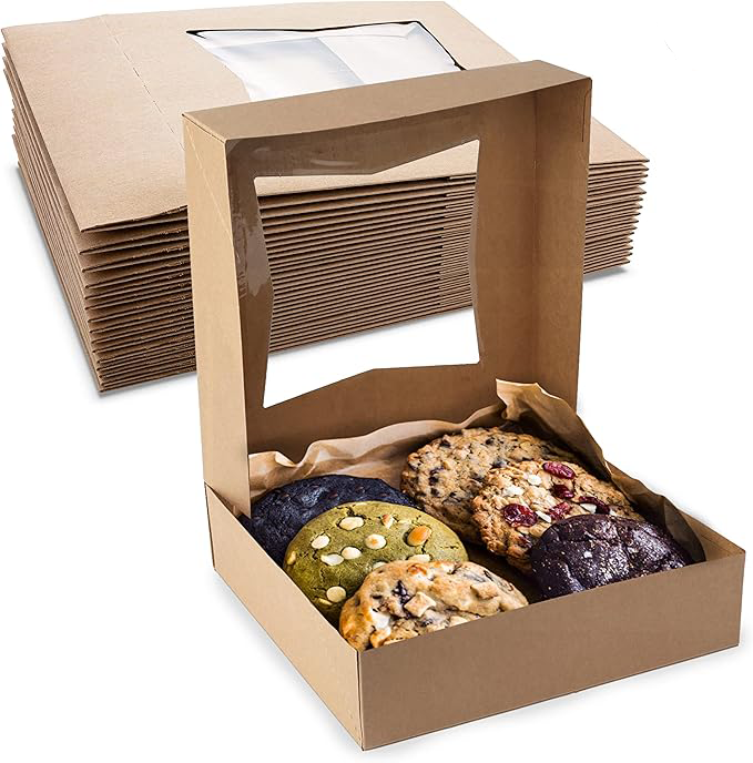 Cookies Box with Clear Window | Grease-Resistant | Case of 200