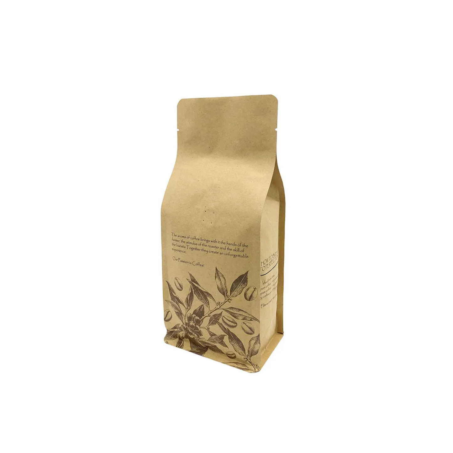 Flat-Bottom Bag Pre-Valved 16Oz