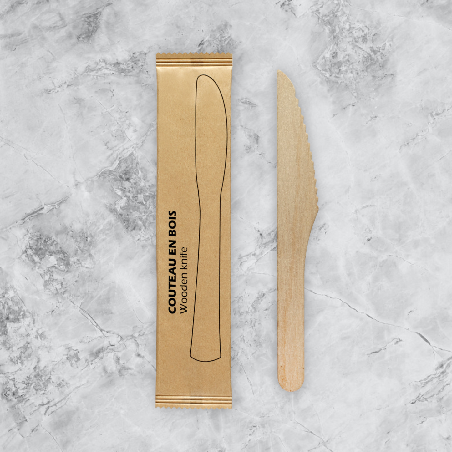 Individually Wrapped Wooden Knife
