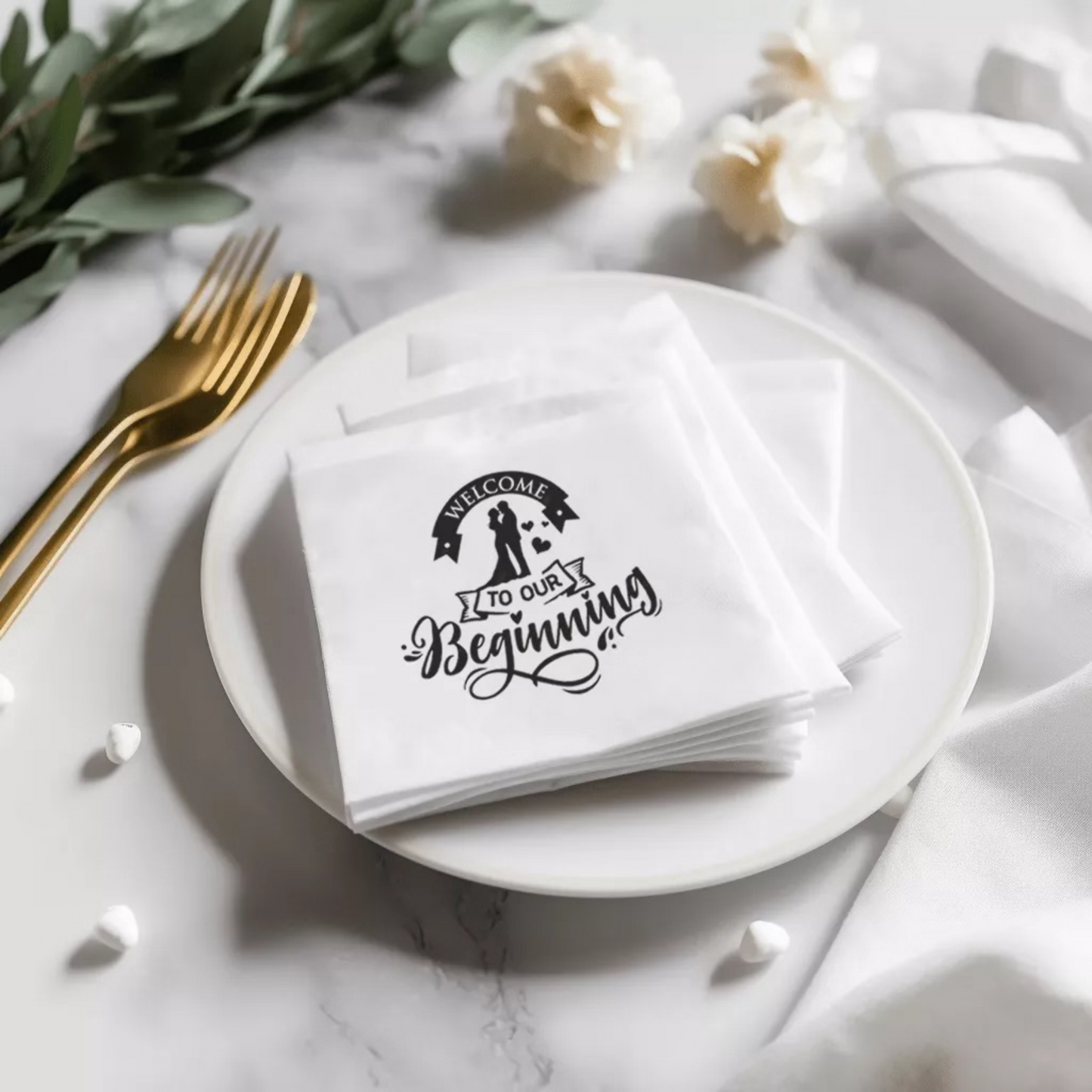Linen-Feel Paper 1/4 Fold Dinner Napkin