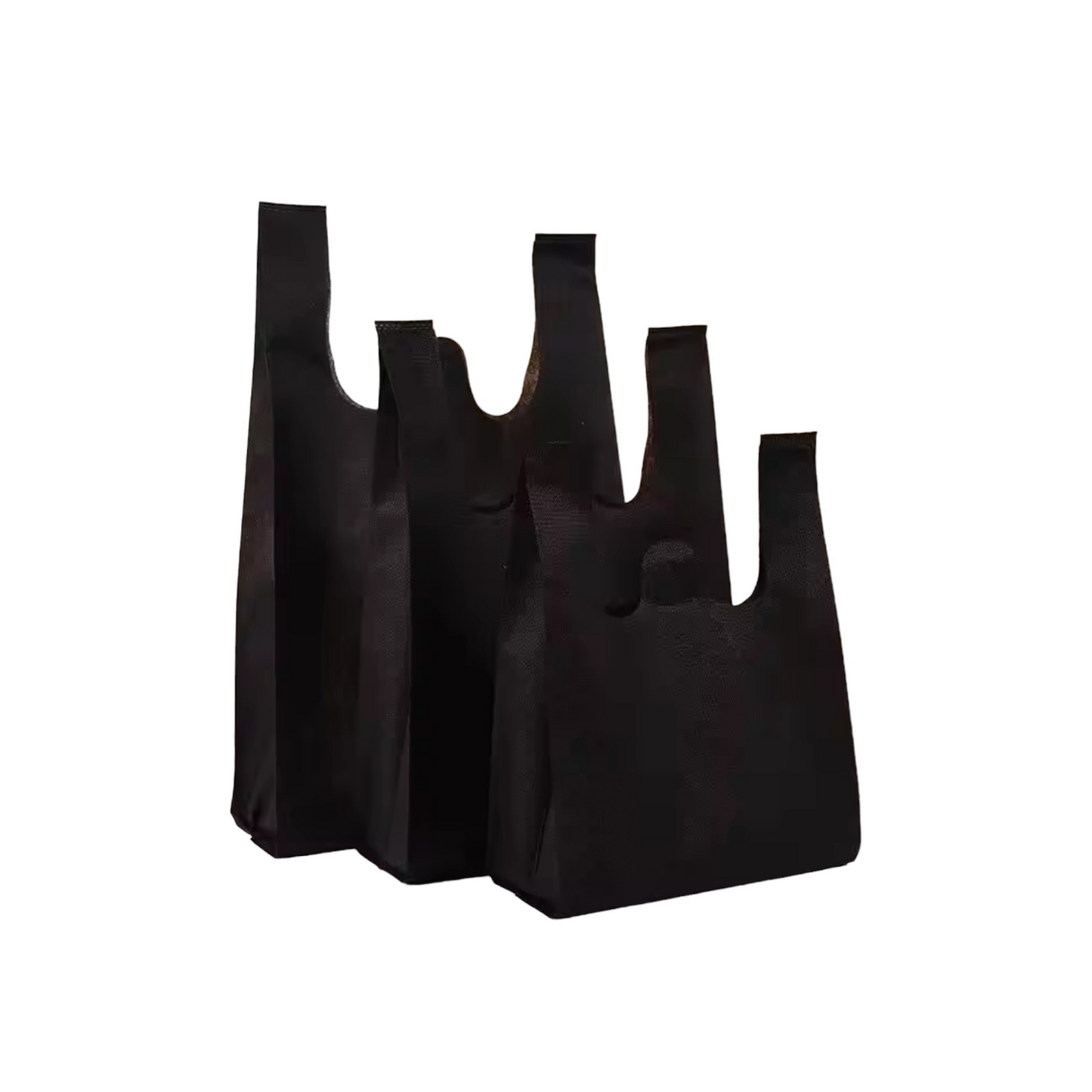 Black Non Woven Reusable Bags | Size M | 10" x 6" x 20"| Case of 400