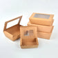 Kraft Paper Cookies Boxes with Transparent Window | Grease-Resistant | 200 BOXES/CASE