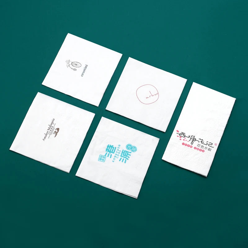 Custom Logo Paper Napkin | 1/4 Fold & 1/8 Fold | Low MOQ