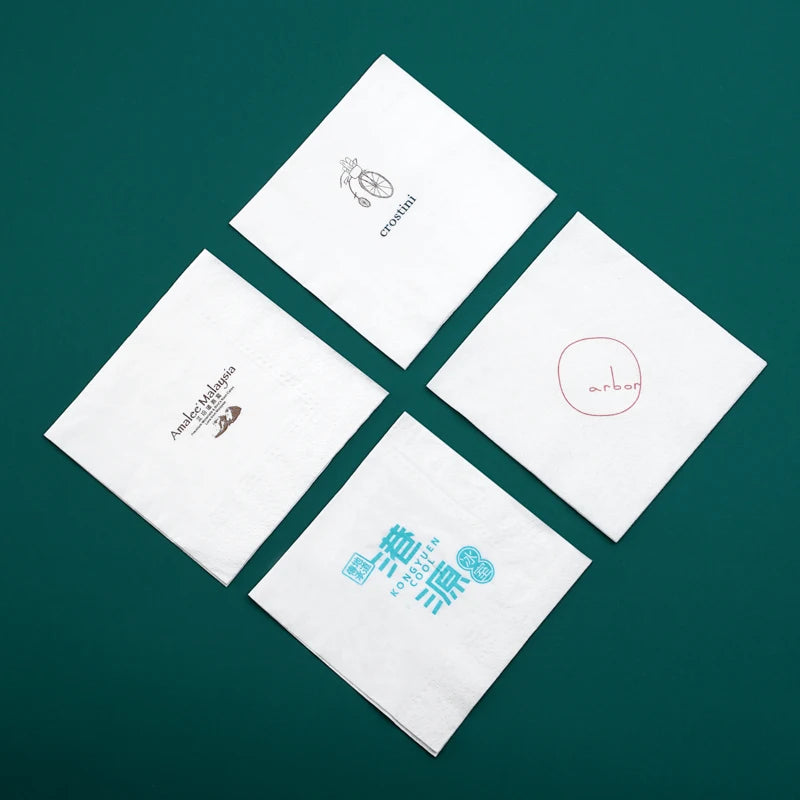 Custom Logo Paper Napkin | 1/4 Fold & 1/8 Fold | Low MOQ