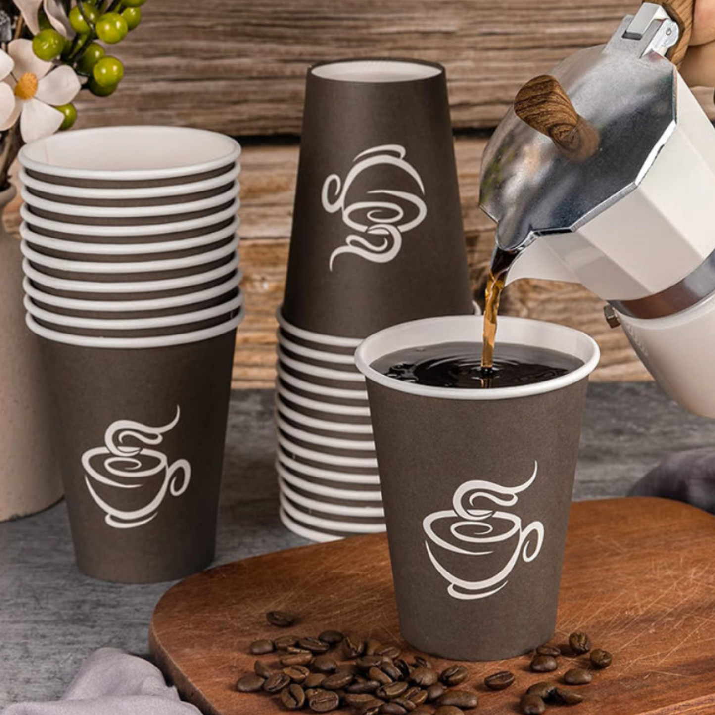 Custom Logo PLA Lined Single Wall Paper Cup For Hot Drinks Bulk Canada