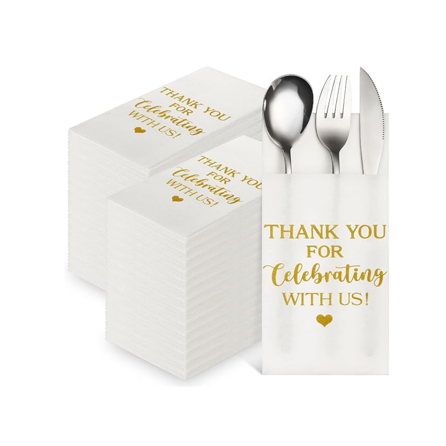 Custom White Linen-Like 1/8 Fold Dinner Napkin 1-ply