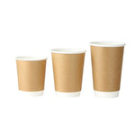 Double Wall Kraft Paper Coffee Cups | Full Size | For Hot Drinks | Case of 500 Cups