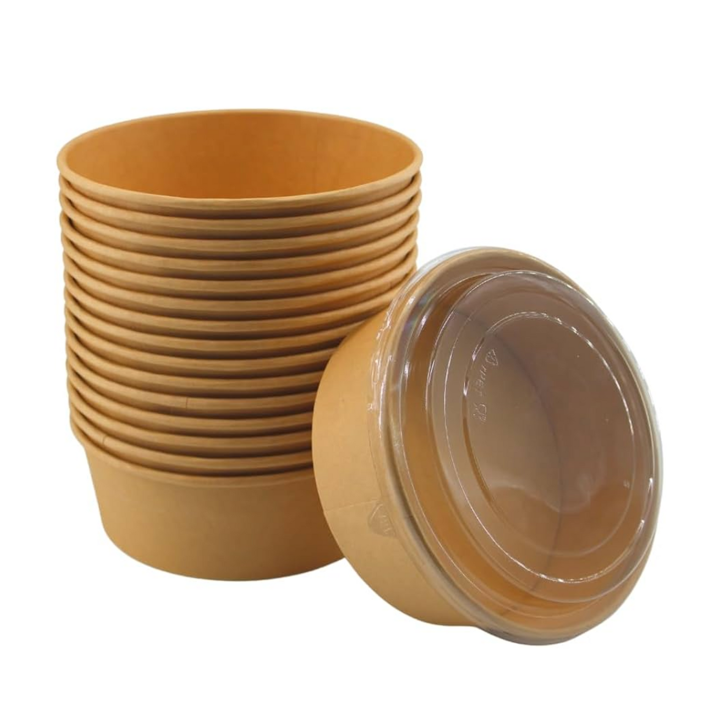 Clear Lids for Kraft Paper Salad Bowl 185MM | Compatible with 44 Oz Bowl | 300 LIDS/CASE