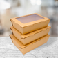 Disposable Kraft Paper Sushi Box with Clear Window | Case of 200