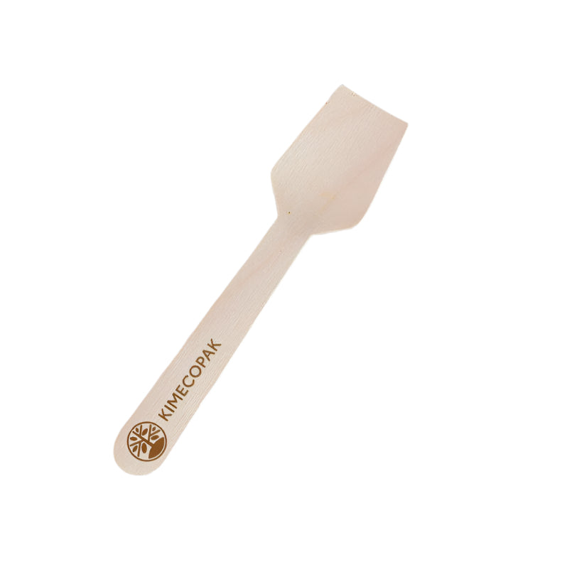 Mini Ice Cream Spoon Wooden 3.75 inches | Square End for Ice Cream and Tasting | 10.000 Pcs/Case