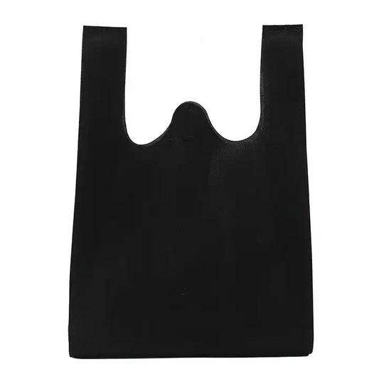 Black Non Woven Reusable Shopping Bags | Size Large | 12 x 7 x 23 Inches | CASE OF 400 PCS