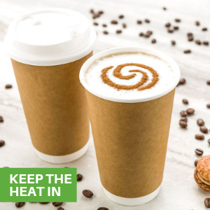 Double Wall Kraft Paper Coffee Cups | 16 Oz | For Hot Tea, Coffee, Cocoa | CASE OF 500 CUPS