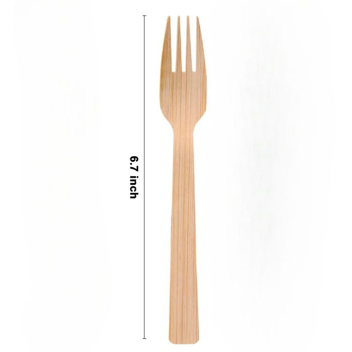 Bamboo Disposable Fork 6.7 inch | Wholesale in Cananda | 10.000Pcs/Box