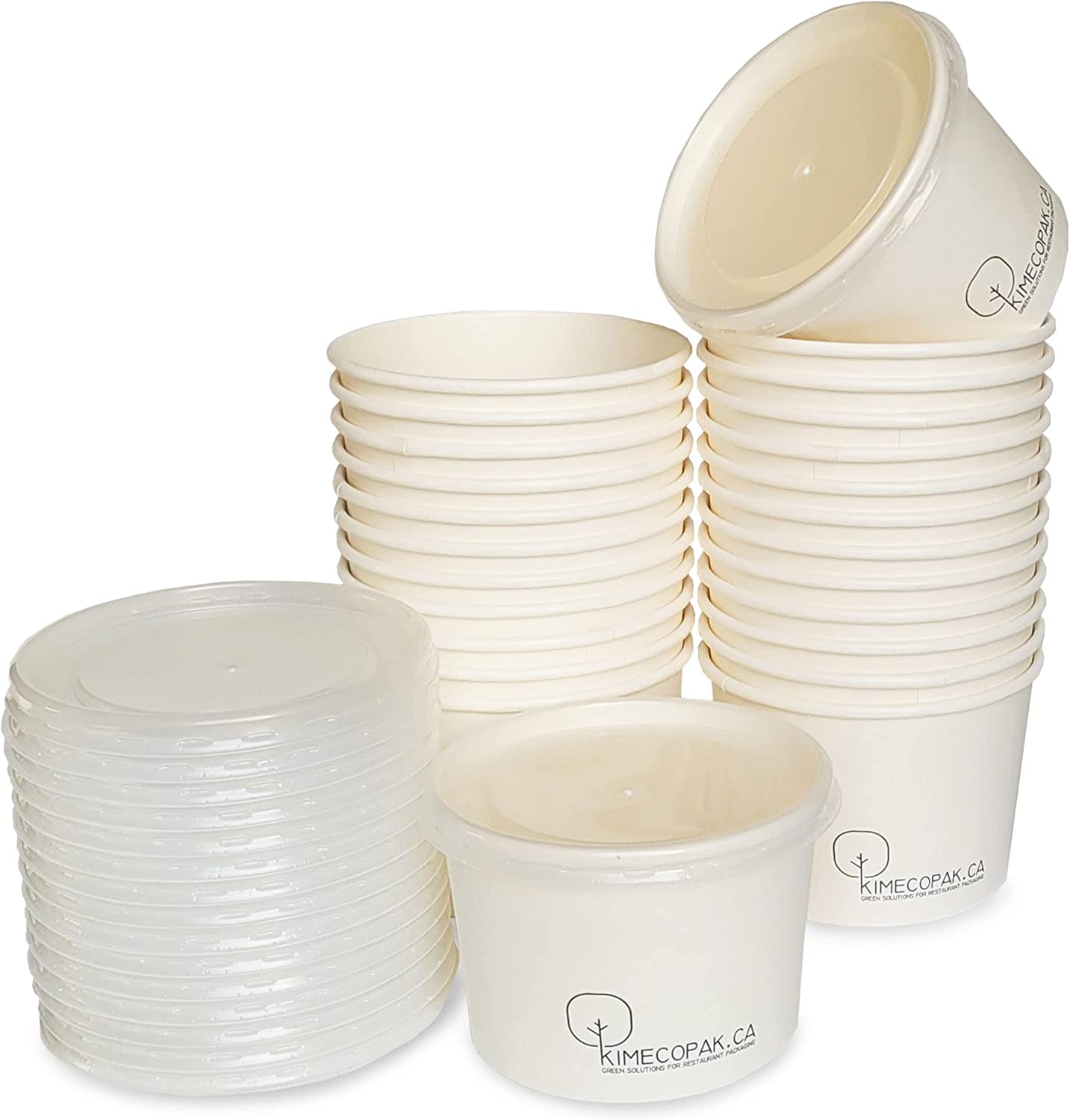 Clear Lids for Paper Containers 96 MM | Vented Lid & Leak-Proof | Compatible with 8/10/12Oz Container
