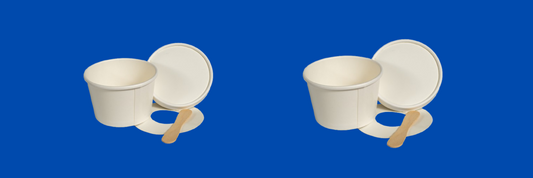 Ice Cream Cup Set with Spoon and Lid: Takeaway Ready