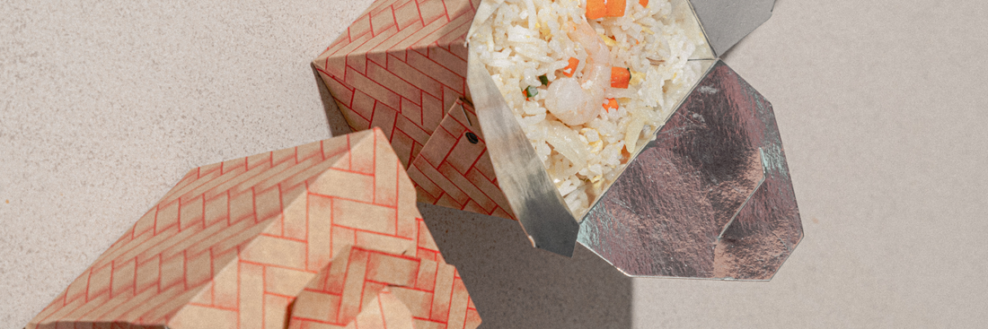 Paged Rice Box Paper Rice Box: Sustainable Takeout Packaging Solution – KimEcopak