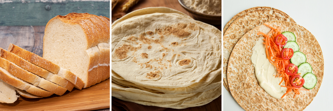 Bread vs Tortilla vs Pita Wrap