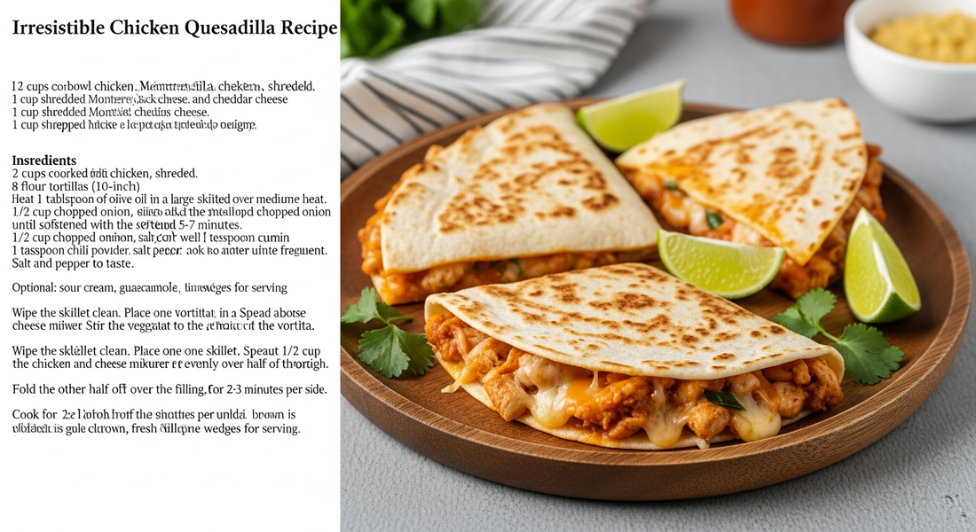 Irresistible Chicken Quesadilla Recipe for Every Home Cook
