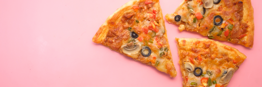 How many calories are in a slice of pizza