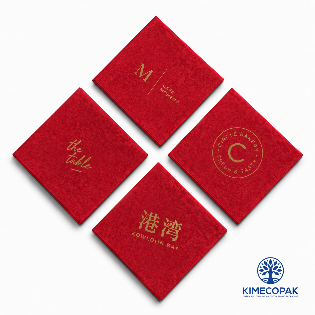 Bulk Red Napkins – Durable Disposable Paper Napkins with Custom Logo
