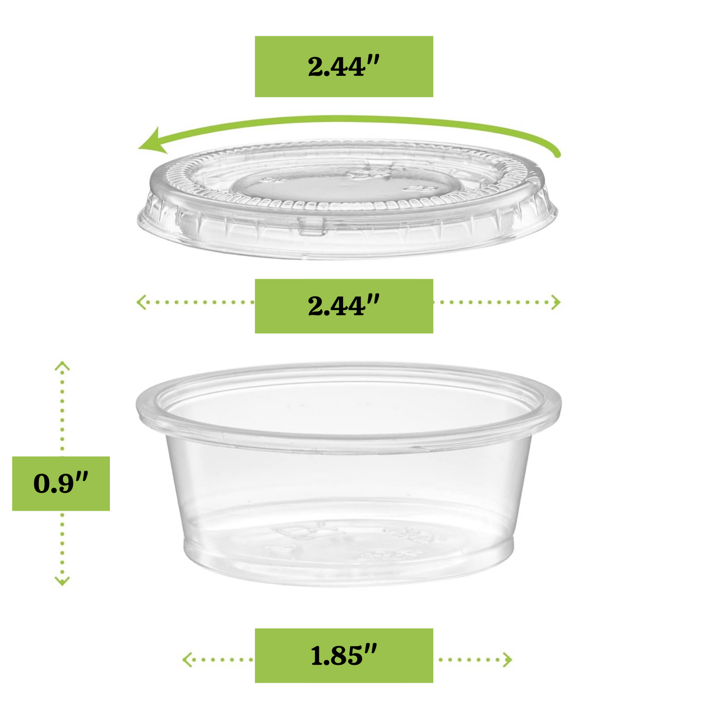 1.5 Oz Clear Portion Cups with Lids