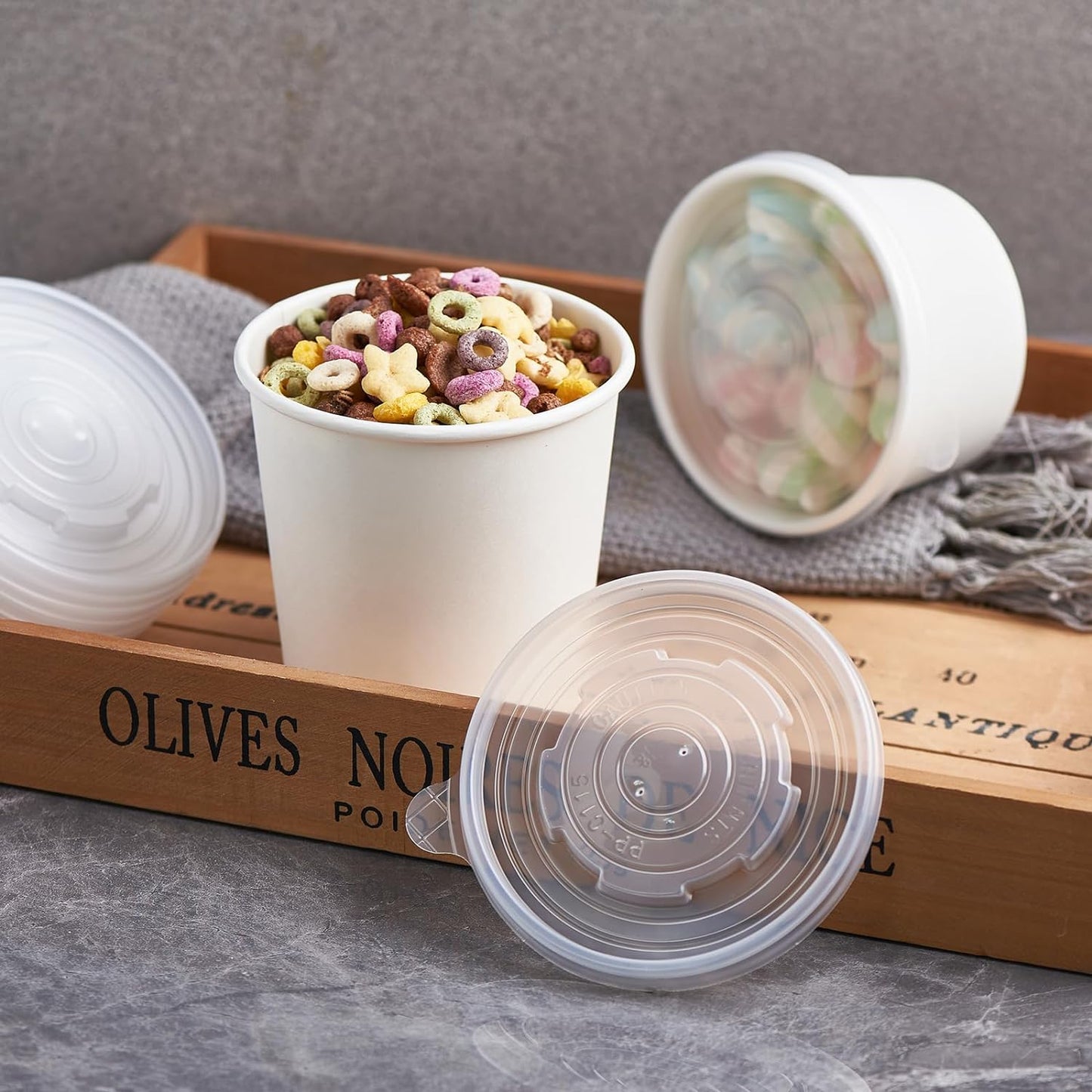 Clear Lids for Paper Soup Containers 115MM | Compatible with 12 Oz / 16Oz / 24Oz / 32 Oz | 500 LIDS/CASE