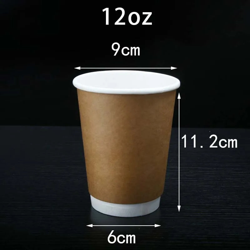 Double Wall Kraft Paper Coffee Cups | Full Size | For Hot Drinks | CASE OF 500 CUPS