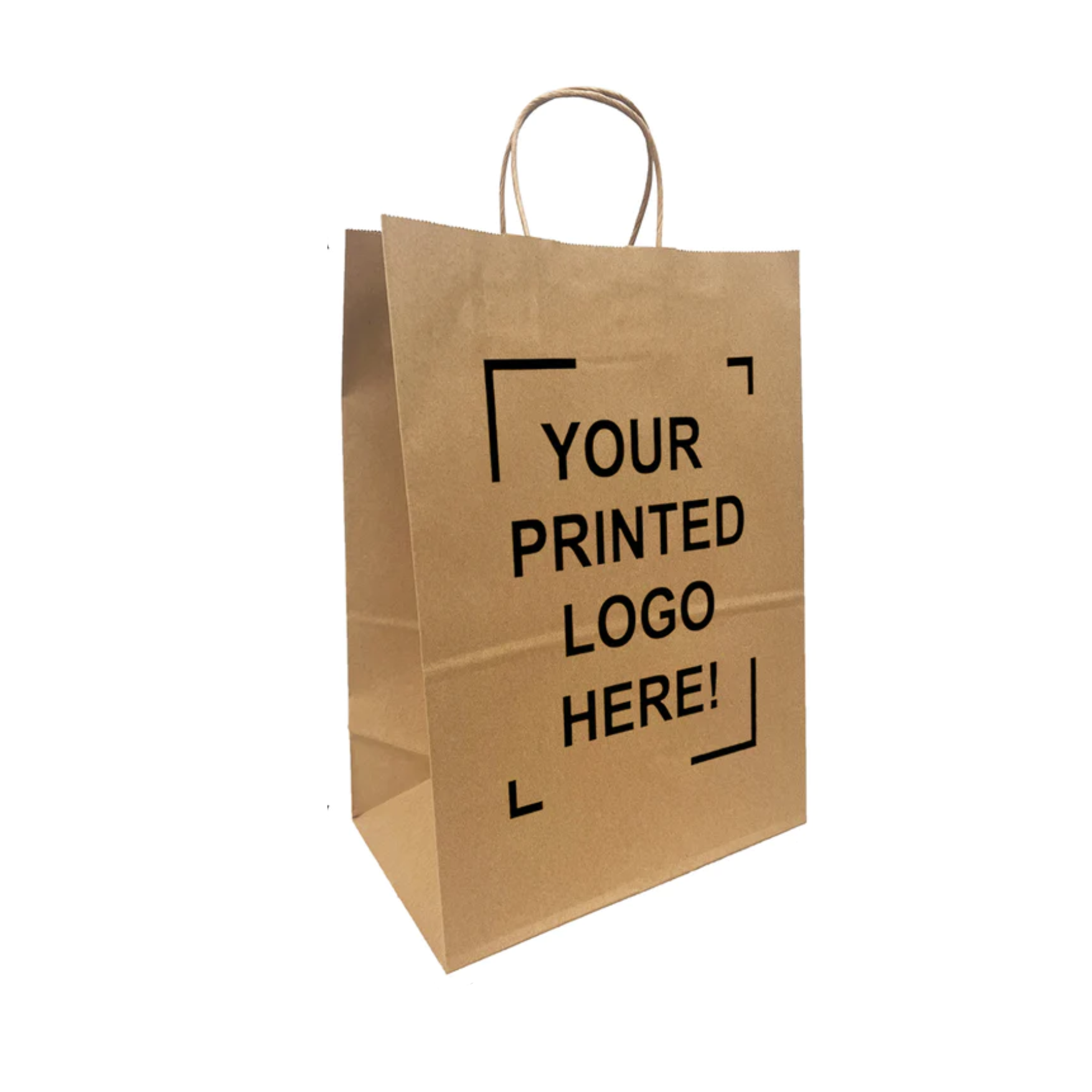 Custom Logo Kraft Paper Bags Twist Handles Recycled Shopping Bags