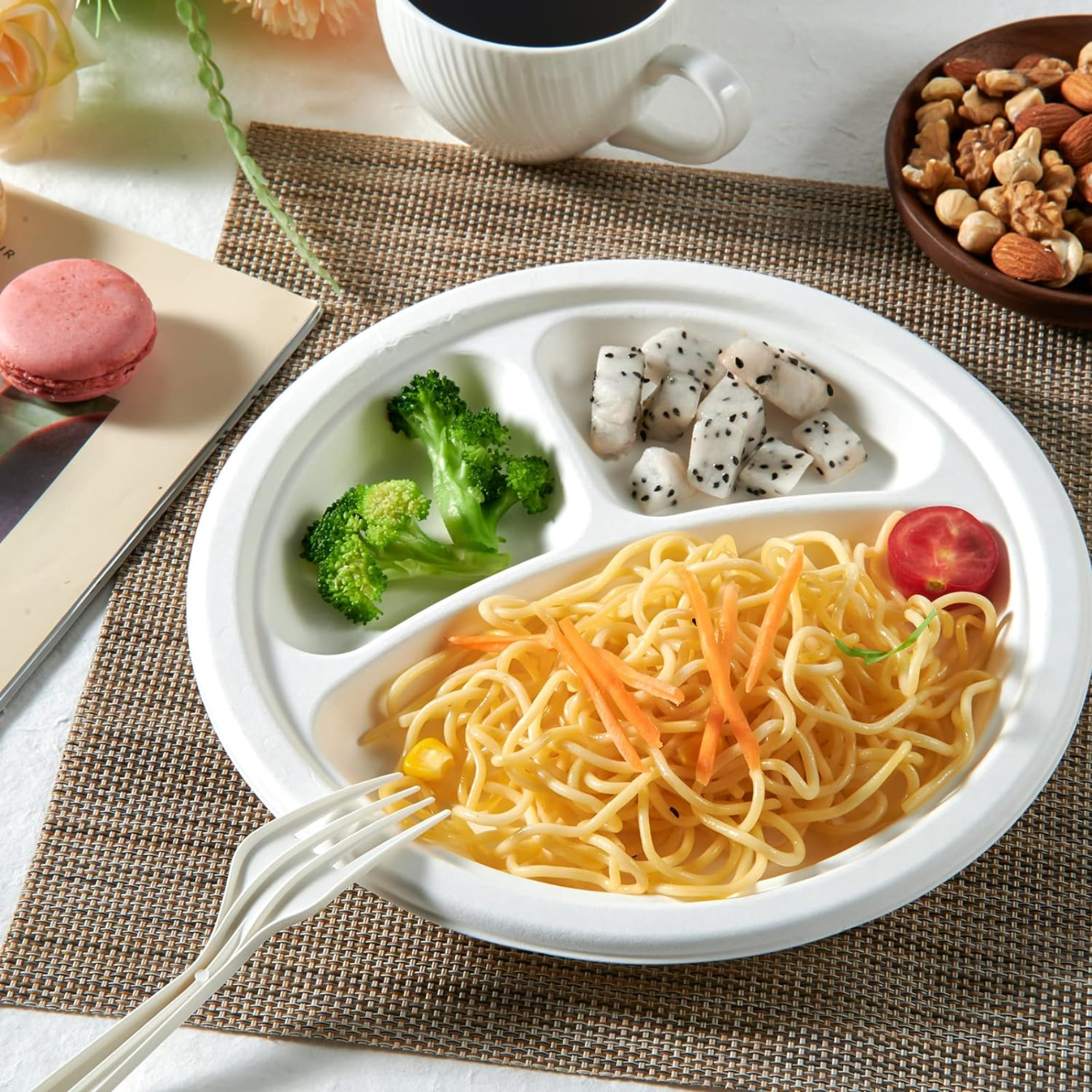 3-compartment Round Plate 9 inch