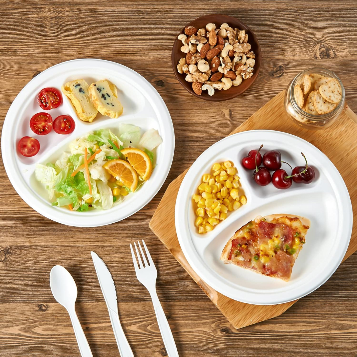 3-compartment Round Plate 9"
