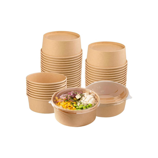 38 Oz Paper Bowls with Lids