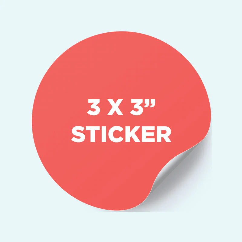 3 x 3 inches round sticker