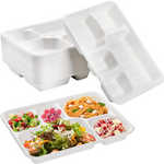 5 Compartment Sugarcane Fiber Disposable Tray For Party Wholesale Canada