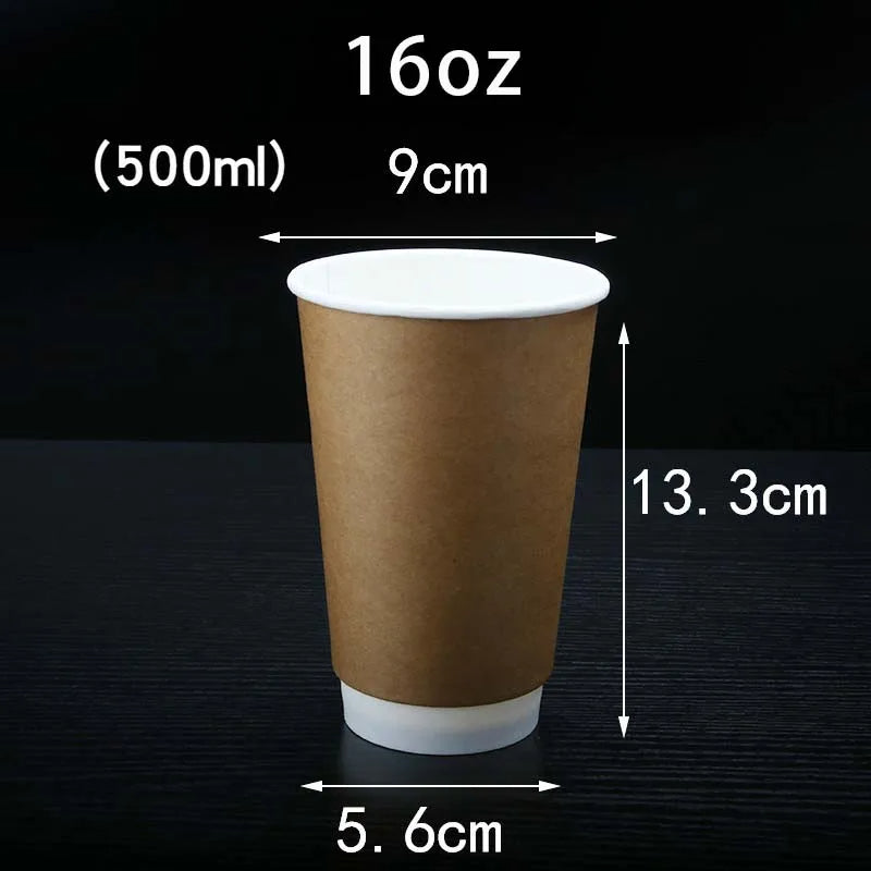 Double Wall Kraft Paper Coffee Cups Full size