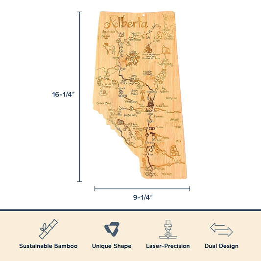 Destination Canada Alberta Province Shaped Cutting & Serving Board