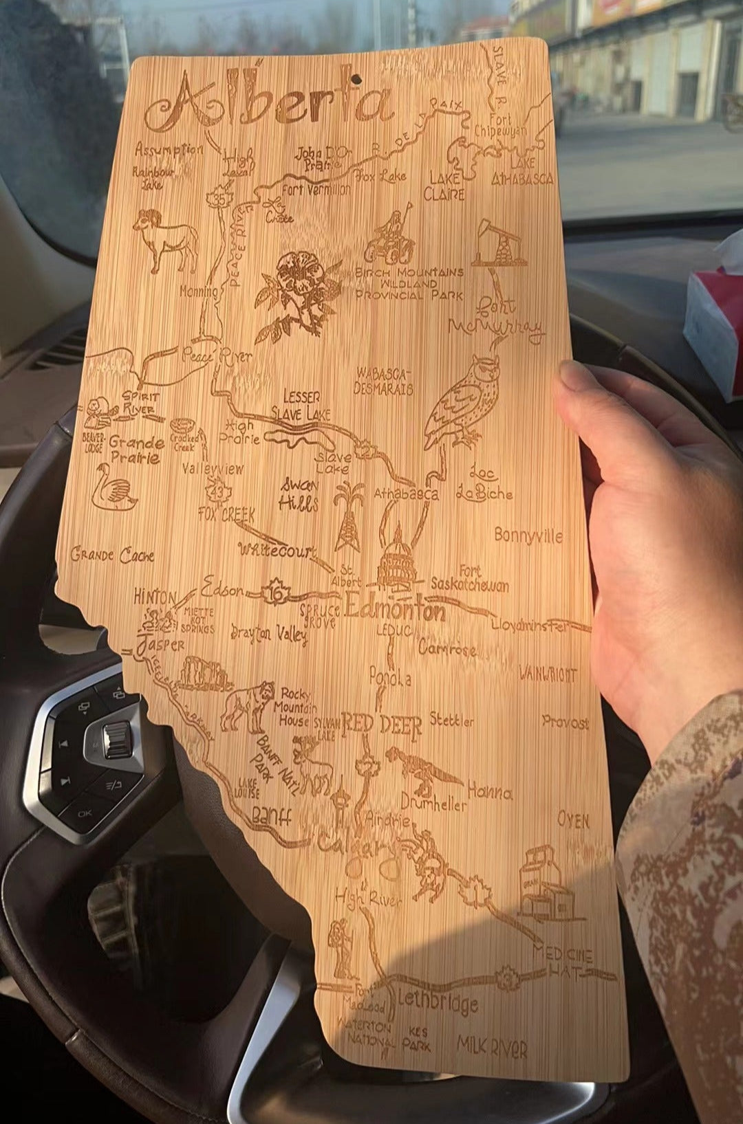 Destination Canada Alberta Province Shaped Cutting & Serving Board