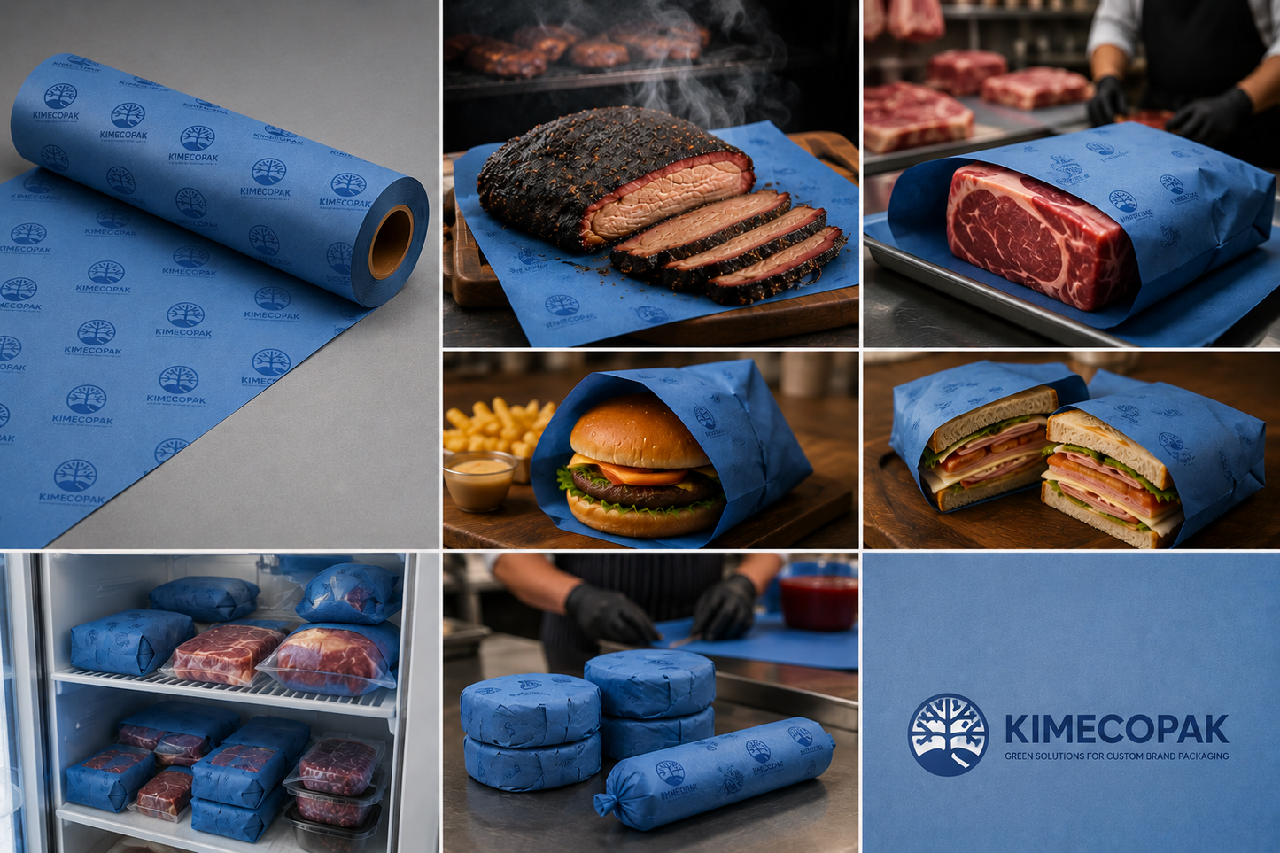 Blue Butcher Paper Roll | Bulk Orders, Custom Sizes & Logo