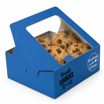 Blue Cookie Box | Cookie  Box Square | Custom Logo Cookies Window Boxes 9 inch