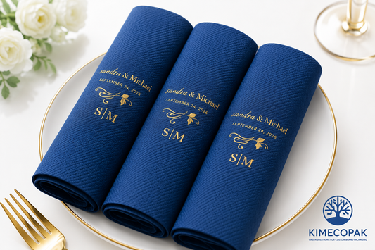 Custom Blue Napkins with Logo | Premium Personalized Paper Napkins