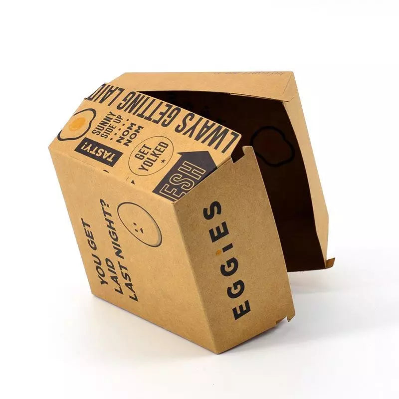 Burger Kraft Paper Box with Custom Logo | Takeout Boxes for Fast-Food Chains, Food Trucks
