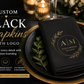 Custom Black Napkins with Logo | Premium Printed Paper Napkins for Restaurants, Weddings &amp; Events