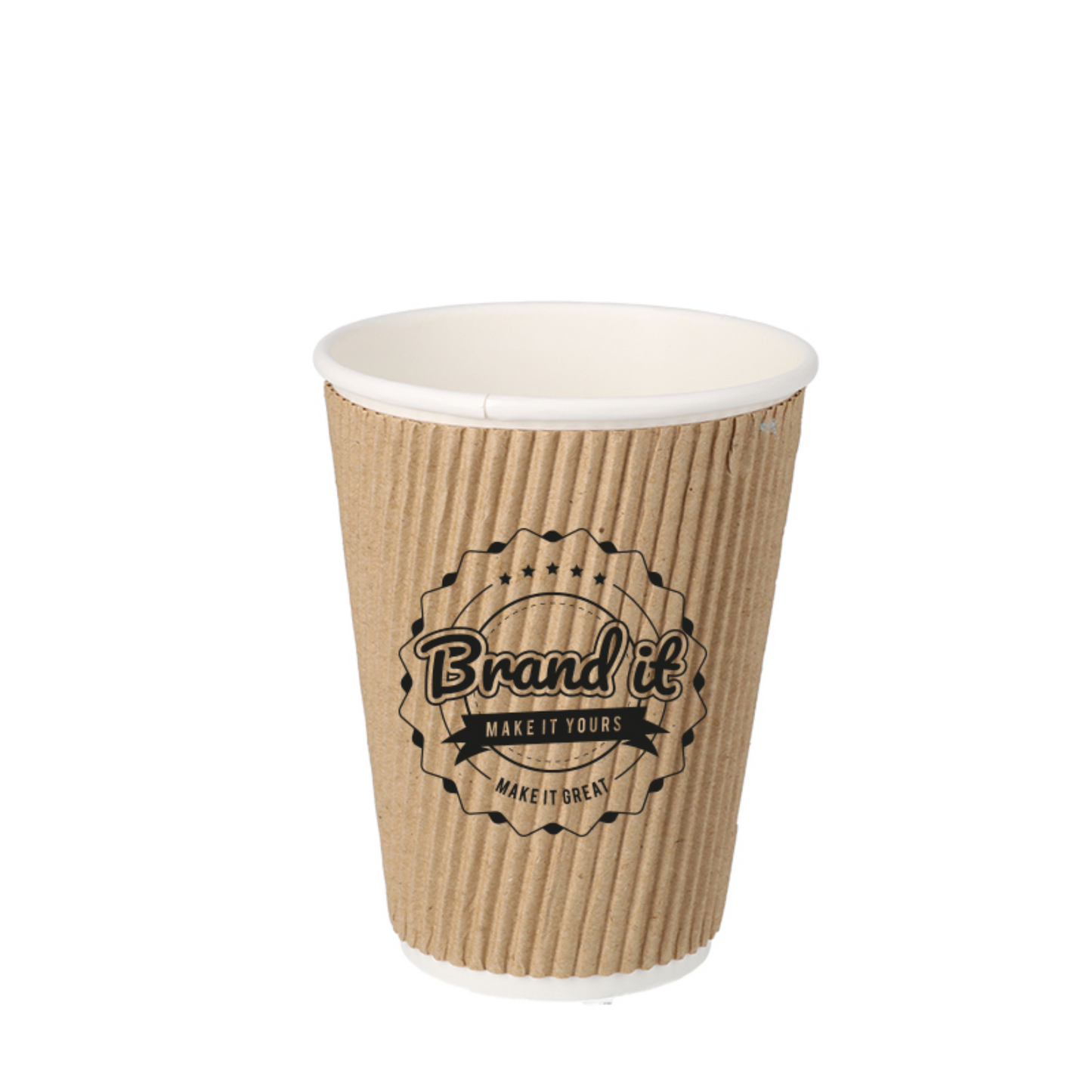 Custom Branded Disposable Ripple Wall Paper Hot Coffee Cup