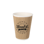 Custom Branded Disposable Ripple Wall Paper Hot Coffee Cup