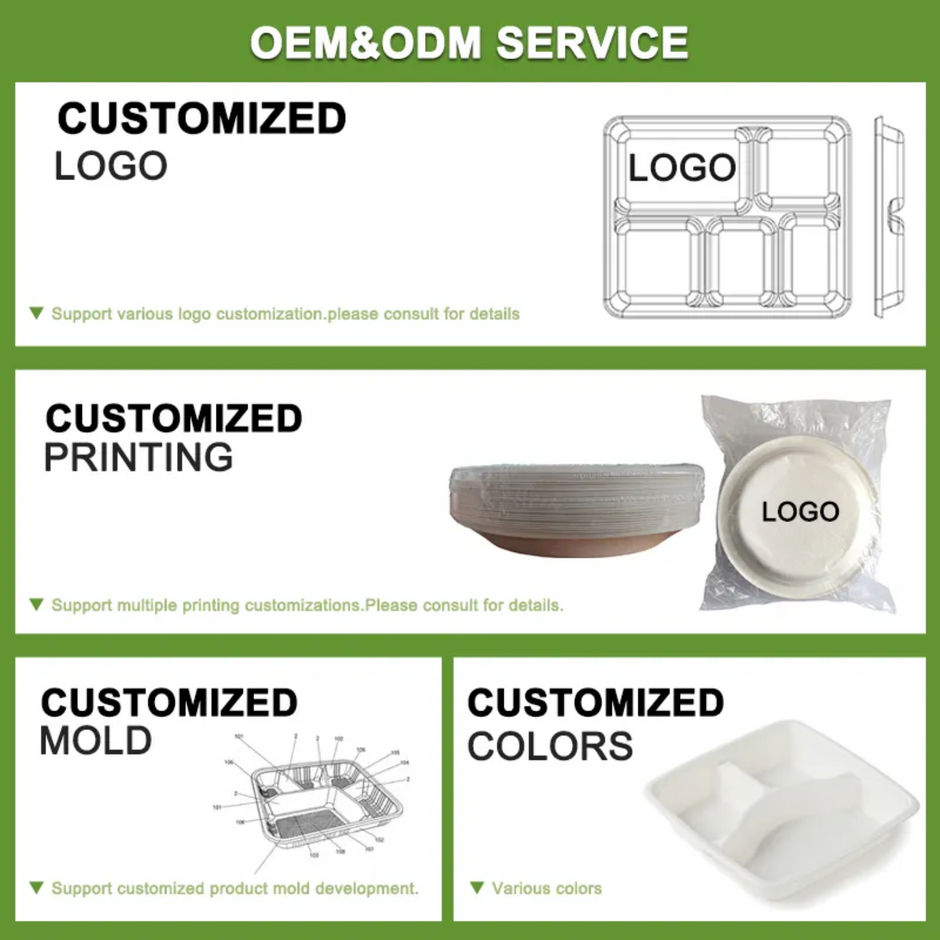 Wholesale Disposable Plates Canada Compostable DinnerwareFull Size