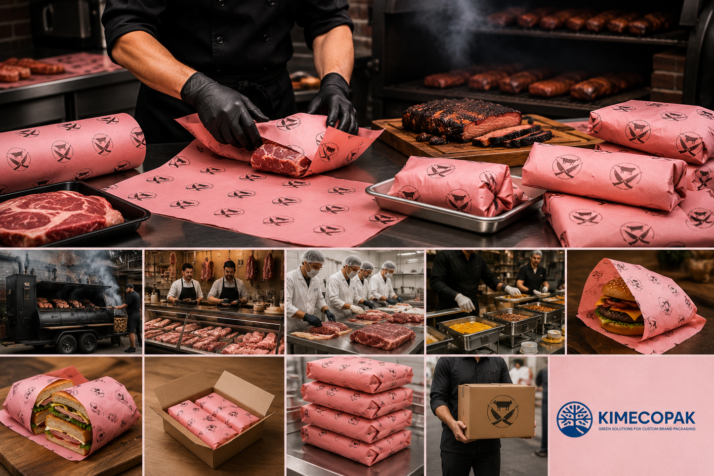 Custom Printed Pink Butcher Paper | Wholesale BBQ Wrapping Paper