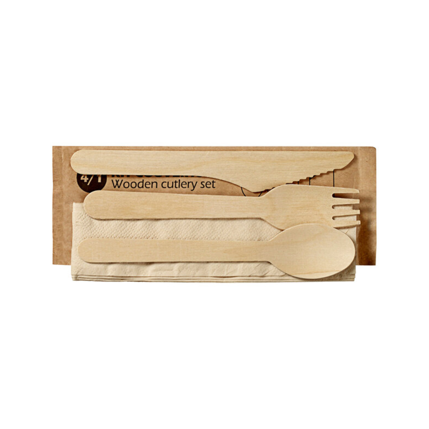  Disposable Wooden Cutlery Set 3 in 1 
